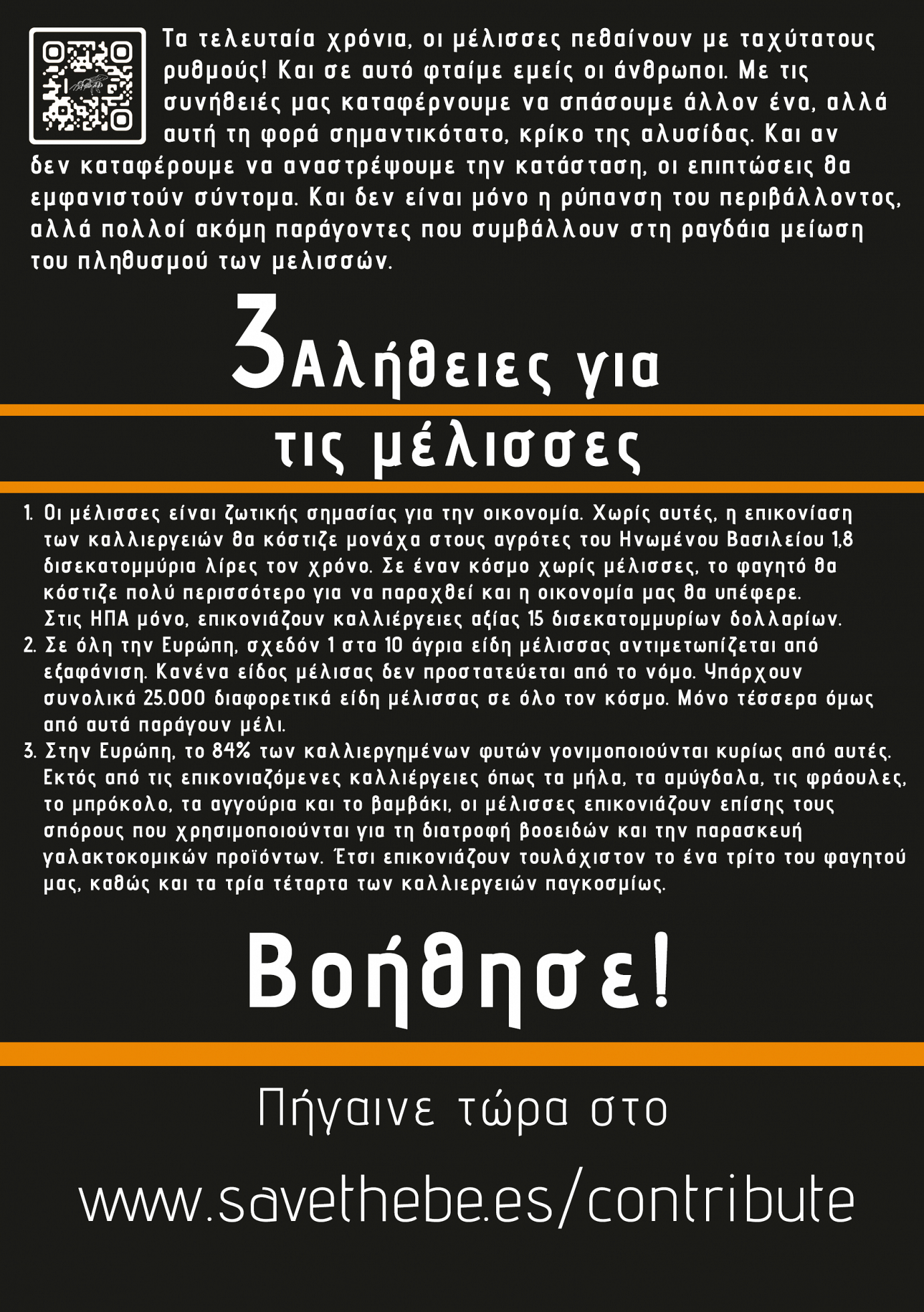 Save the Bees Leaflet Back