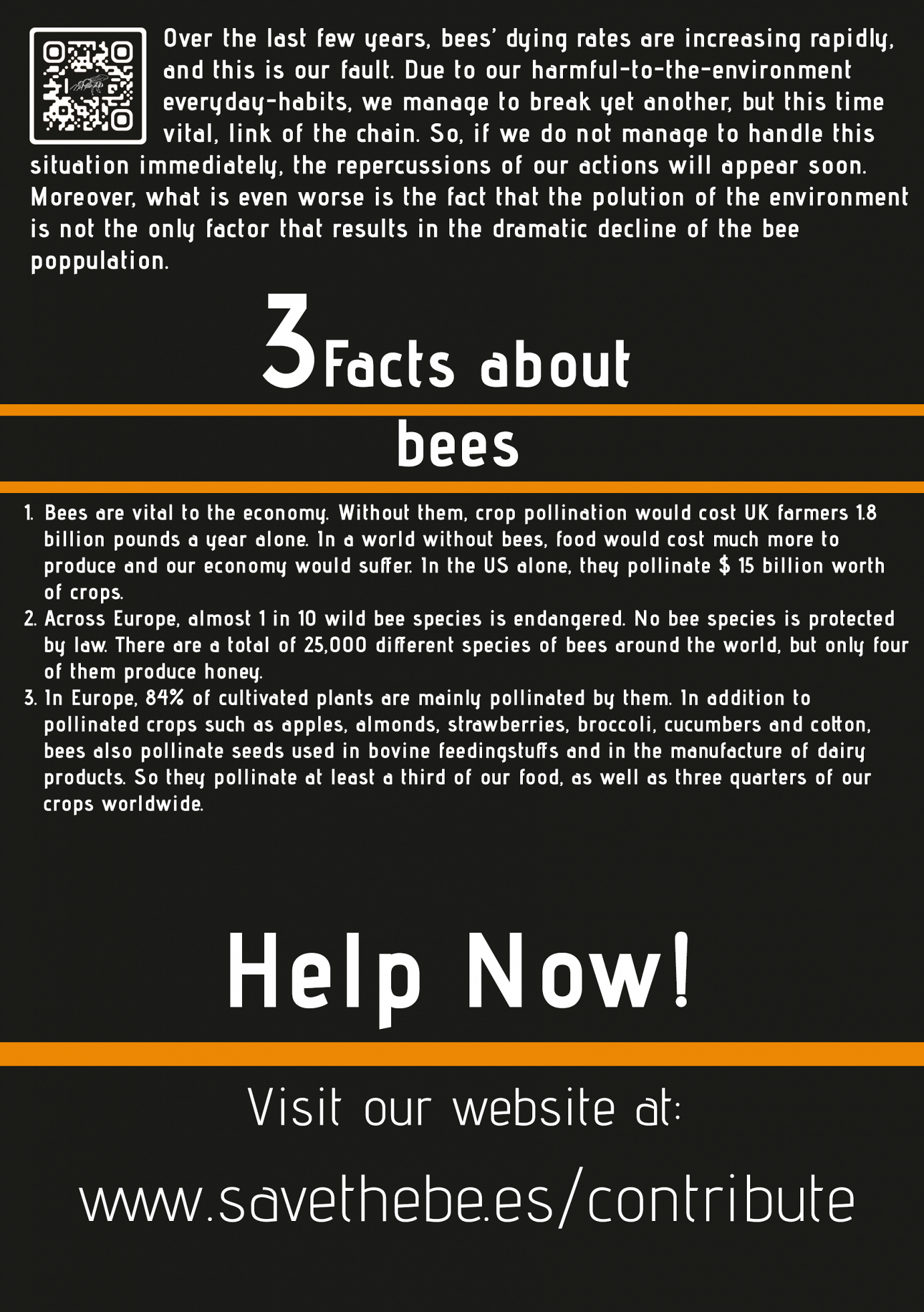 Save the Bees Leaflet Back